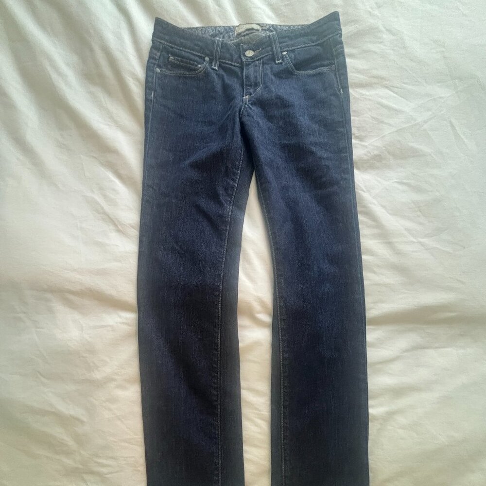 Paige Low-Rise Dark Wash Jeans 27W 30L
